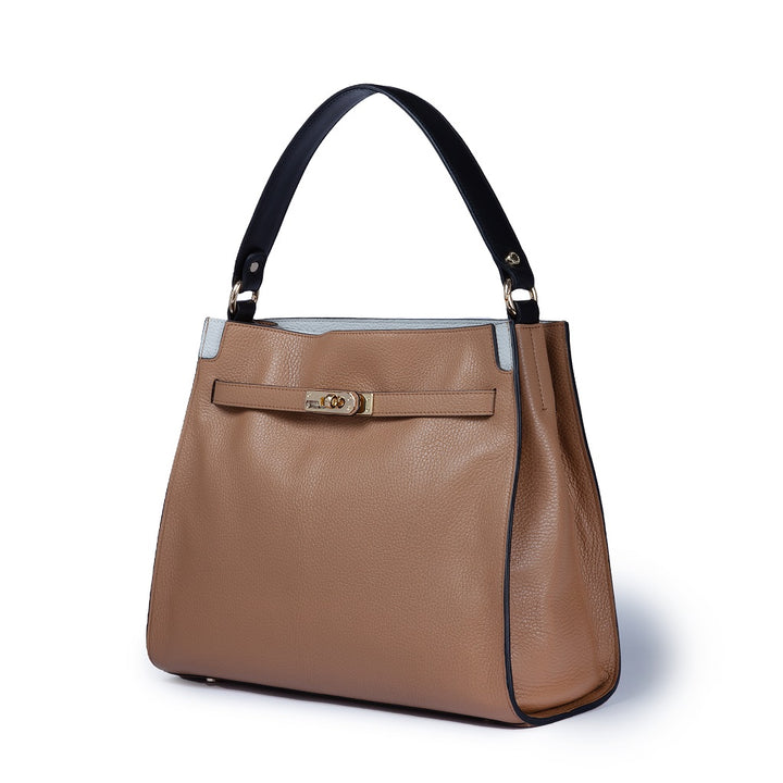 Roberta Gandolfi Frida Satchel in pelle martellata con tracolla logata in tessuto regolabile Spedizione Gratuita