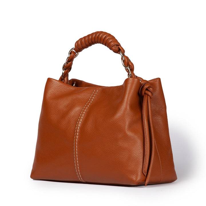 Roberta Gandolfi Amina small borsa a mano in pelle con manico tubolare fasciato e tracolla staccabile Consegna Veloce