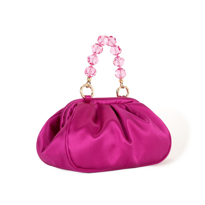 Roberta Gandolfi Sirenetta Puffy mini bag in raso di seta e manico gioiello Promozione