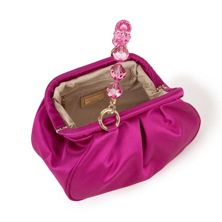 Roberta Gandolfi Sirenetta Puffy mini bag in raso di seta e manico gioiello Promozione