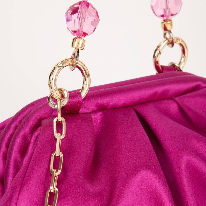 Roberta Gandolfi Sirenetta Puffy mini bag in raso di seta e manico gioiello Promozione