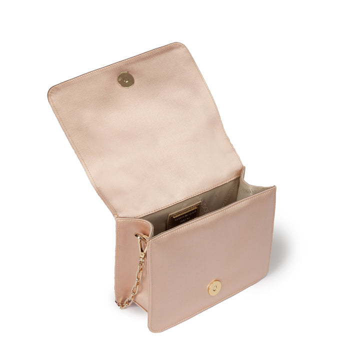 Roberta Gandolfi Sirenetta Mini bag in raso di seta e manico gioiello In Vendita