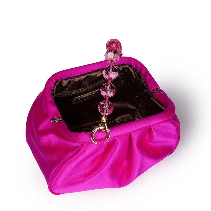 Roberta Gandolfi Sirenetta Puffy mini bag in raso di seta e manico gioiello Prezzo Ridotto