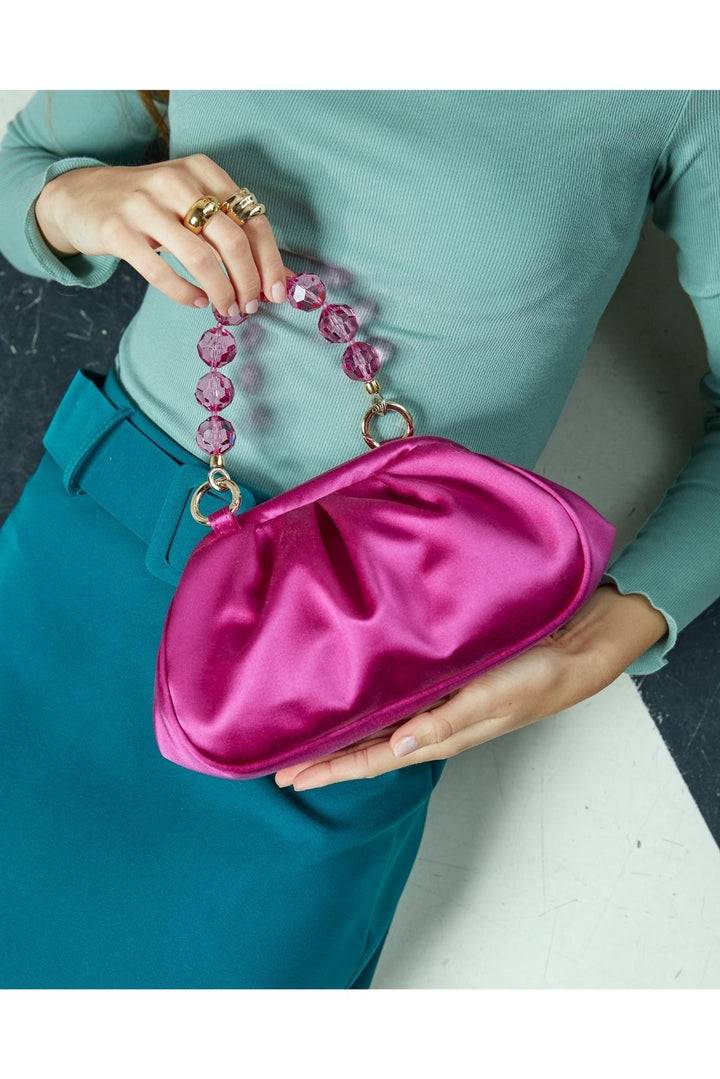 Roberta Gandolfi Sirenetta Puffy mini bag in raso di seta e manico gioiello Prezzo Ridotto