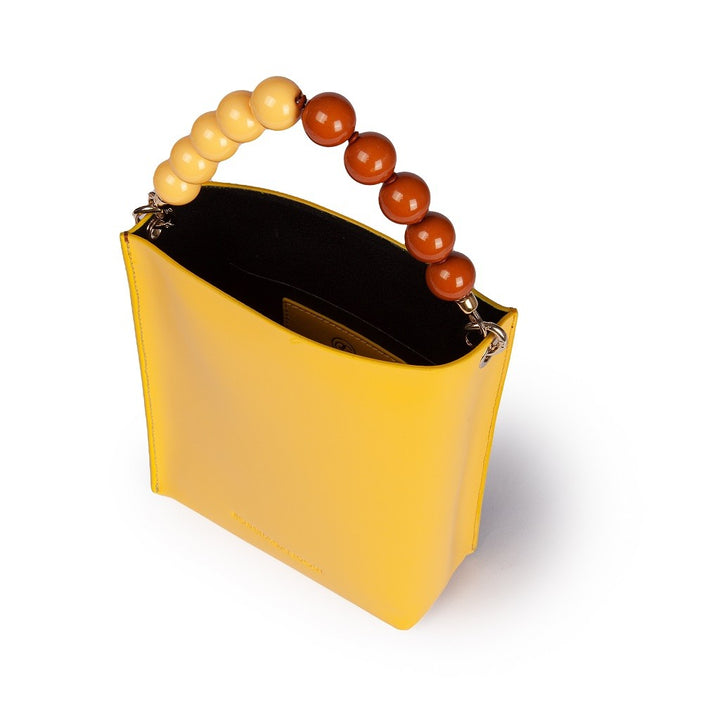 Roberta Gandolfi Zoe mini bag in pelle bicolor e manico gioiello Novità