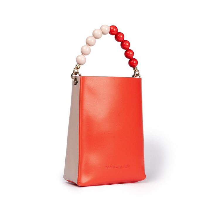 Roberta Gandolfi Zoe mini bag in pelle bicolor e manico gioiello Presa