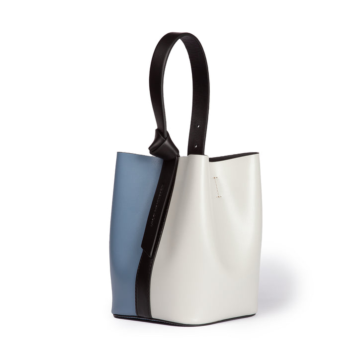 Roberta Gandolfi Cinzia Bucket medium medium in pelle bicolor con tracolla staccabile Outlet