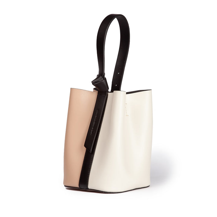 Roberta Gandolfi Cinzia Bucket small in pelle bicolor con tracolla staccabile Saldi