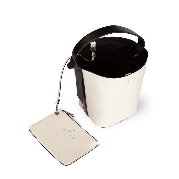 Roberta Gandolfi Cinzia Bucket small in pelle bicolor con tracolla staccabile Saldi