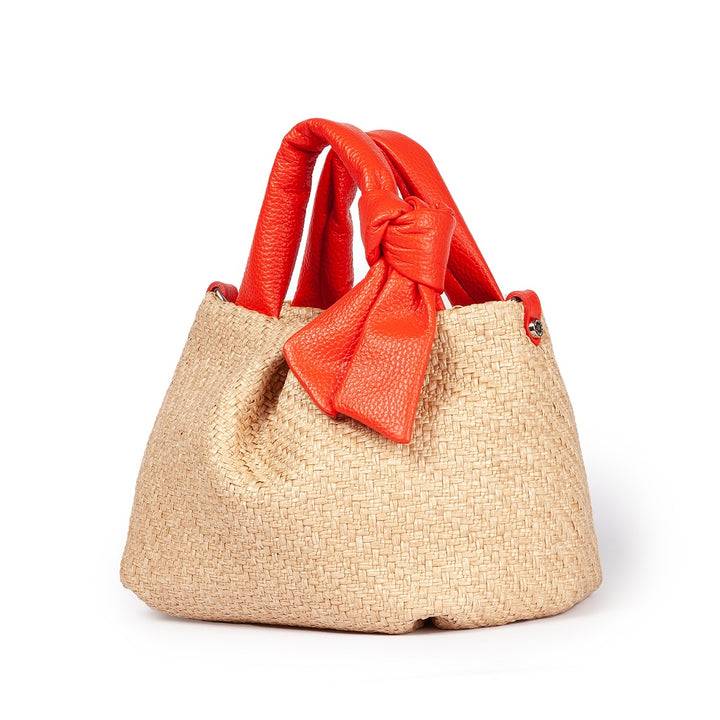 Roberta Gandolfi Matilde Handbag in rafia e pelle con tracolla staccabile Hotsell