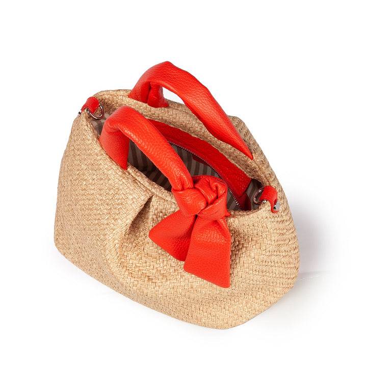 Roberta Gandolfi Matilde Handbag in rafia e pelle con tracolla staccabile Hotsell