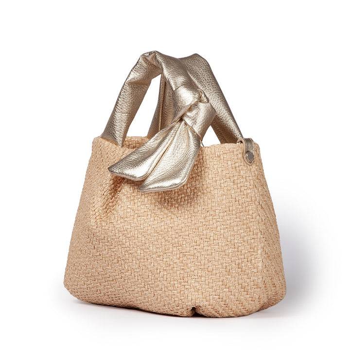 Roberta Gandolfi Matilde Handbag in rafia e pelle con tracolla staccabile Offerta Anniversario