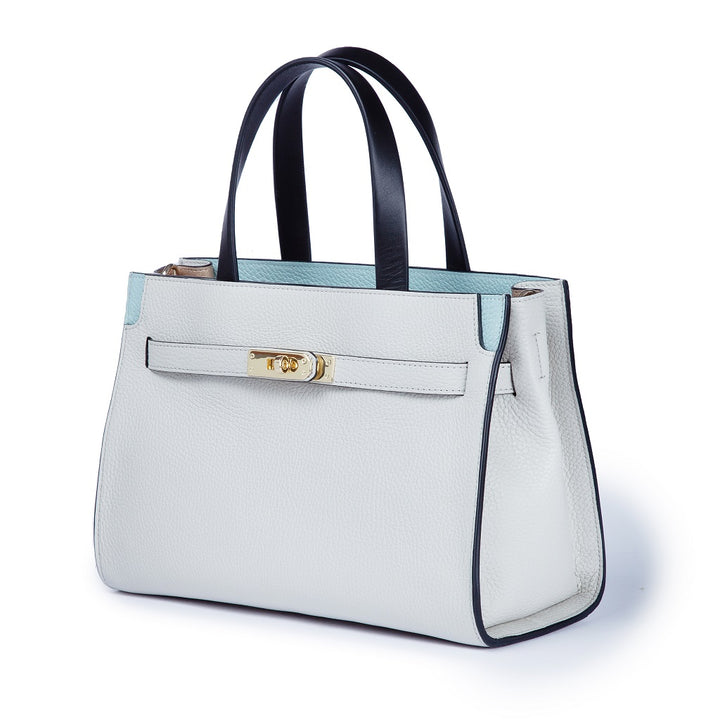 Roberta Gandolfi Frida Handbag in pelle martellata con tracolla logata in tessuto regolabile Offerta temporanea