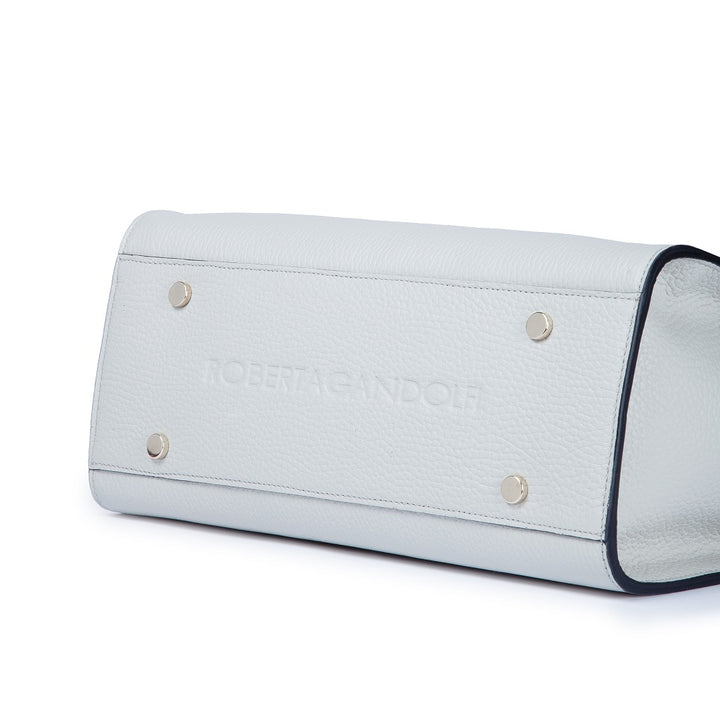 Roberta Gandolfi Frida Handbag in pelle martellata con tracolla logata in tessuto regolabile Offerta temporanea