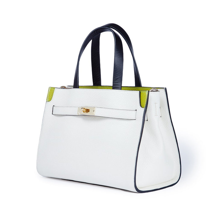Roberta Gandolfi Frida Handbag in pelle martellata con tracolla logata in tessuto regolabile Offerte esclusive