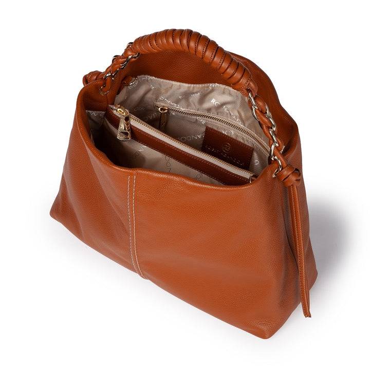 Roberta Gandolfi Amina large borsa a mano in pelle con manico tubolare fasciato e tracolla staccabile Fino al 50% di sconto