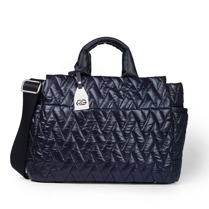 Roberta Gandolfi Noemi Large borsa a mano in tessuto antigoccia con finiture in pelle e tracolla staccabile Italia