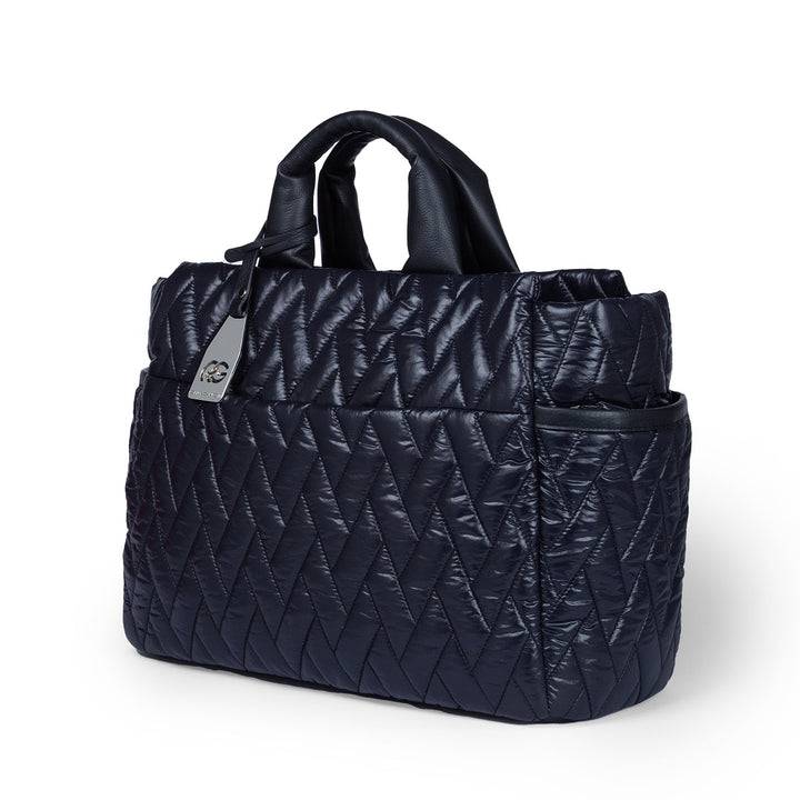 Roberta Gandolfi Noemi Large borsa a mano in tessuto antigoccia con finiture in pelle e tracolla staccabile Italia