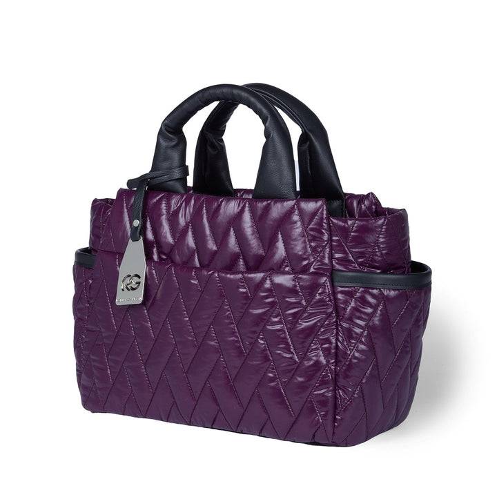 Roberta Gandolfi Noemi medium borsa a mano in tessuto antigoccia con finiture in pelle e tracolla staccabile In Linea