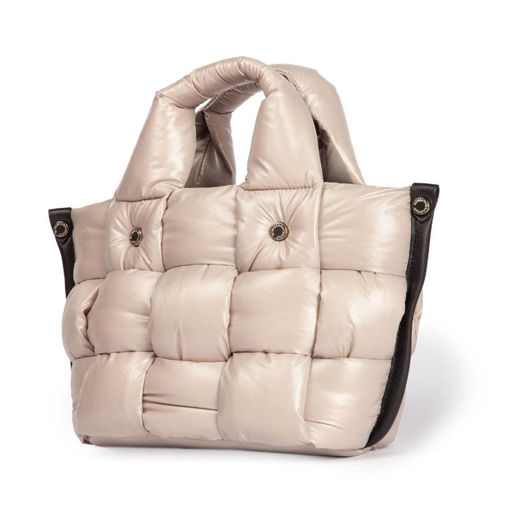 Roberta Gandolfi Greta Mini borsa in tessuto antigoccia imbottita ed intrecciata a mano con finiture in pelle Promozione Limitata