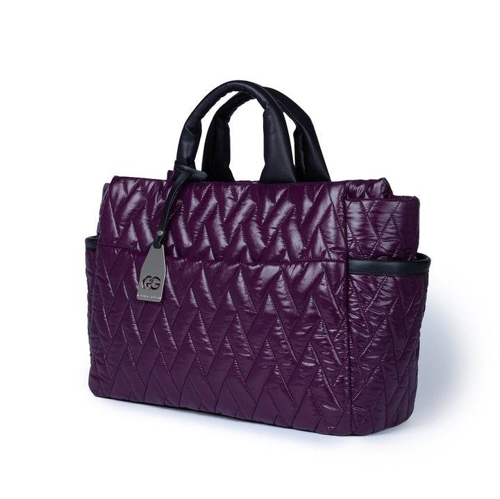 Roberta Gandolfi Noemi Large borsa a mano in tessuto antigoccia con finiture in pelle e tracolla staccabile Sconto