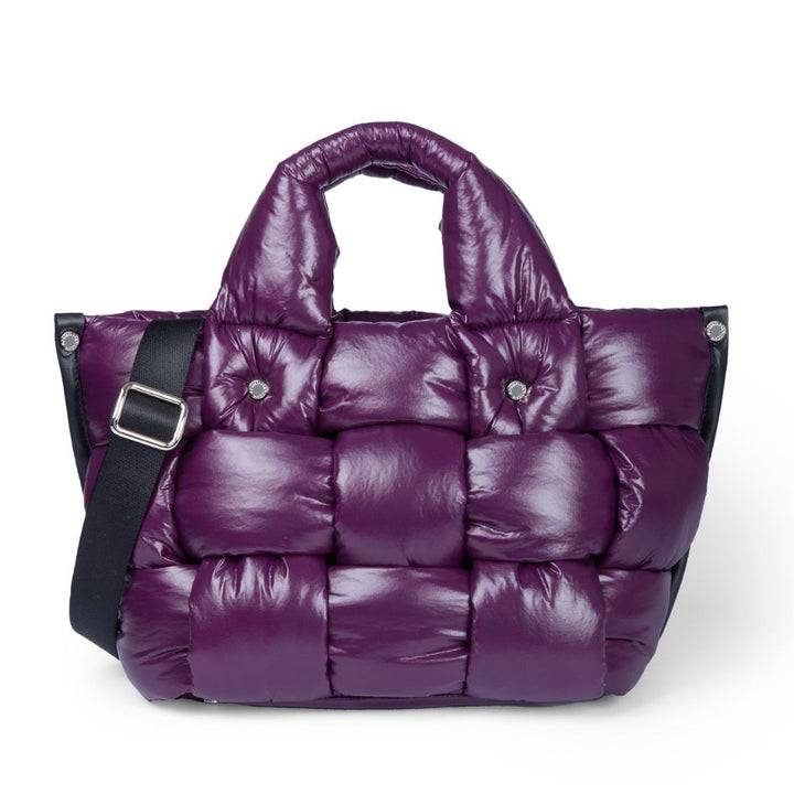 Roberta Gandolfi Greta small borsa in tessuto antigoccia imbottita ed intrecciata a mano con finiture in pelle Saldi