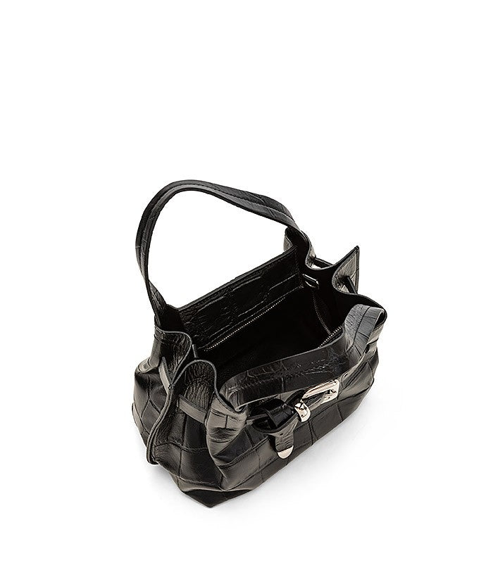 Roberta Gandolfi Martina small borsa in pitone vero con finiture in pelle di vitello Offerta San Valentino