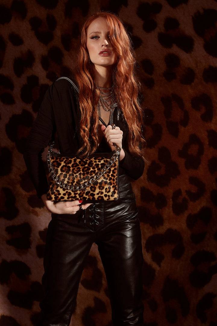 Roberta Gandolfi Alice small borsa in camoscio e pelle martellata con tracolla regolabile e staccabile Vendita calda