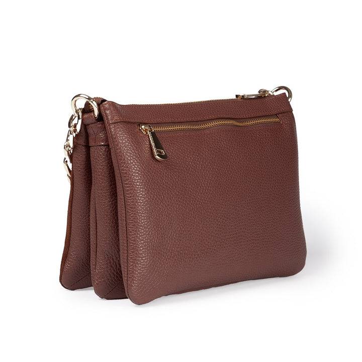 Roberta Gandolfi Alice small borsa in camoscio e pelle martellata con tracolla regolabile e staccabile Vendita calda