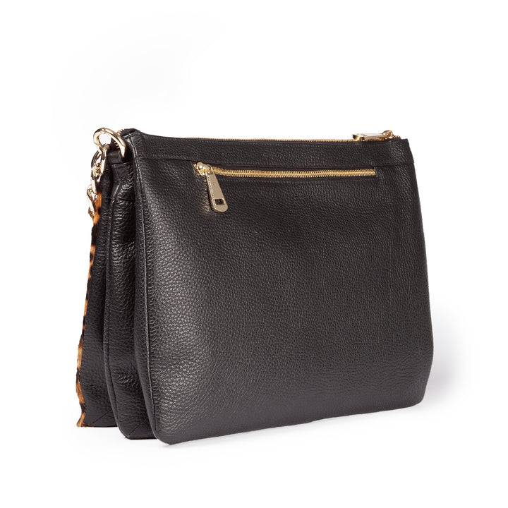 Roberta Gandolfi Alice Pony large borsa in cavallino e pelle martellata con tracolla regolabile e staccabile Offerte esclusive