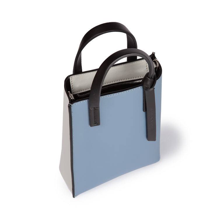 Roberta Gandolfi Cinzia Mini bag in pelle bicolor e tracolla staccabile ACQUISTA ORA