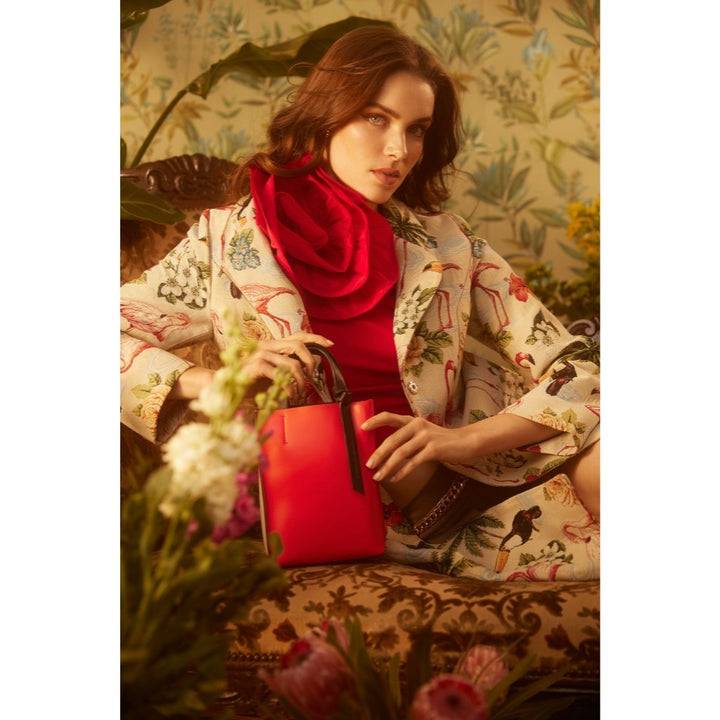 Roberta Gandolfi Cinzia Mini bag in pelle bicolor e tracolla staccabile ACQUISTA ORA