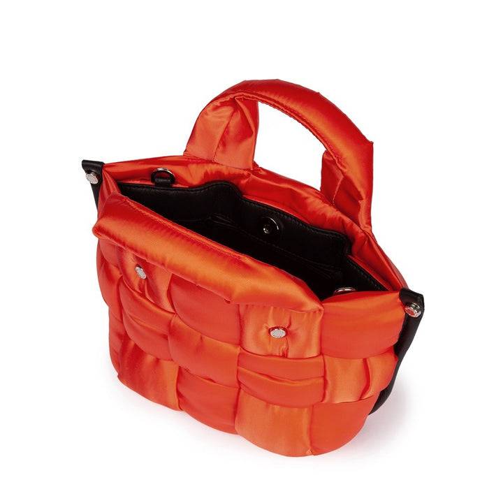 Roberta Gandolfi Greta Mini borsa in tessuto antigoccia imbottita ed intrecciata a mano con finiture in pelle Spedizione Gratuita