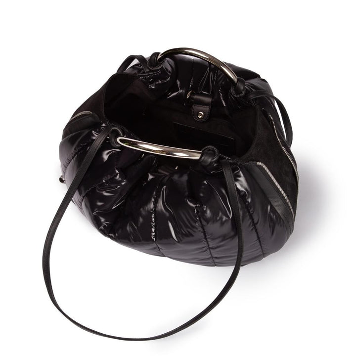 Roberta Gandolfi Naomi Balloon borsa a mano in tessuto antigoccia finiture in pelle e doppi spallacci per essere messa sulla spalla Super sconto