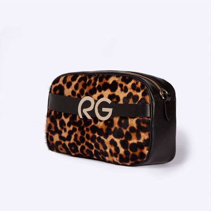 Roberta Gandolfi Dafne pony camera in pelle stampa animalier con tracolla staccabile Enormi sconti