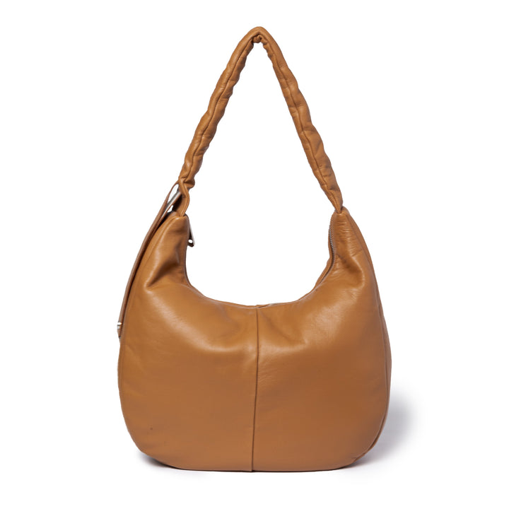 Roberta Gandolfi Azzurro Hobo large in morbida pelle nappa con manico arricciato regolabile Qualità