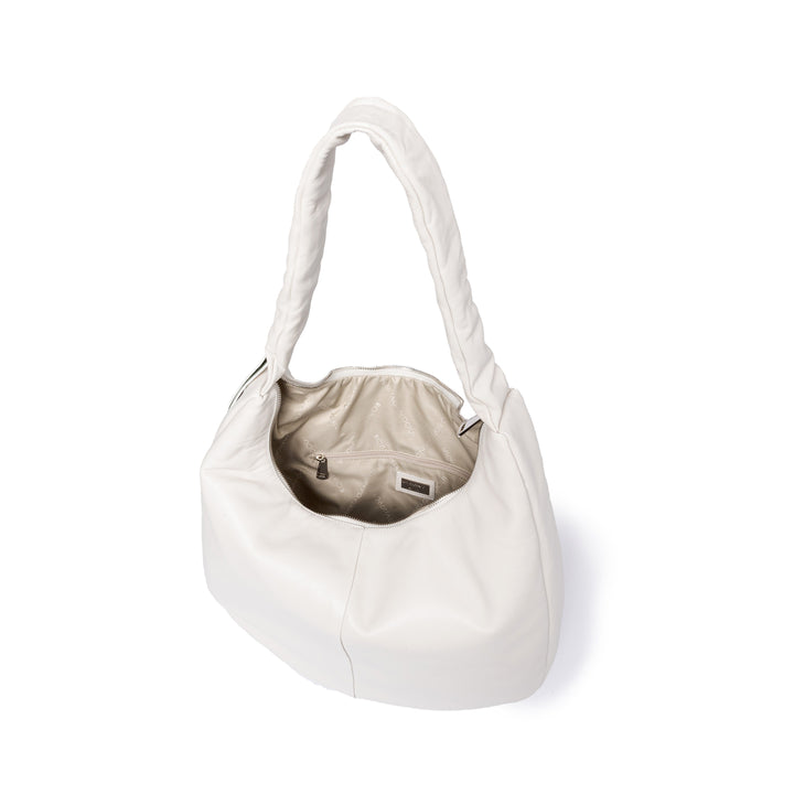 Roberta Gandolfi Azzurro Hobo large in morbida pelle nappa con manico arricciato regolabile Vendita