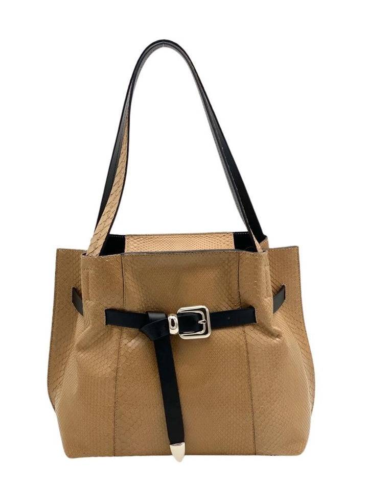 Roberta Gandolfi Rachele shopping in vero pitone e pelle di vitello Fino Al -60%