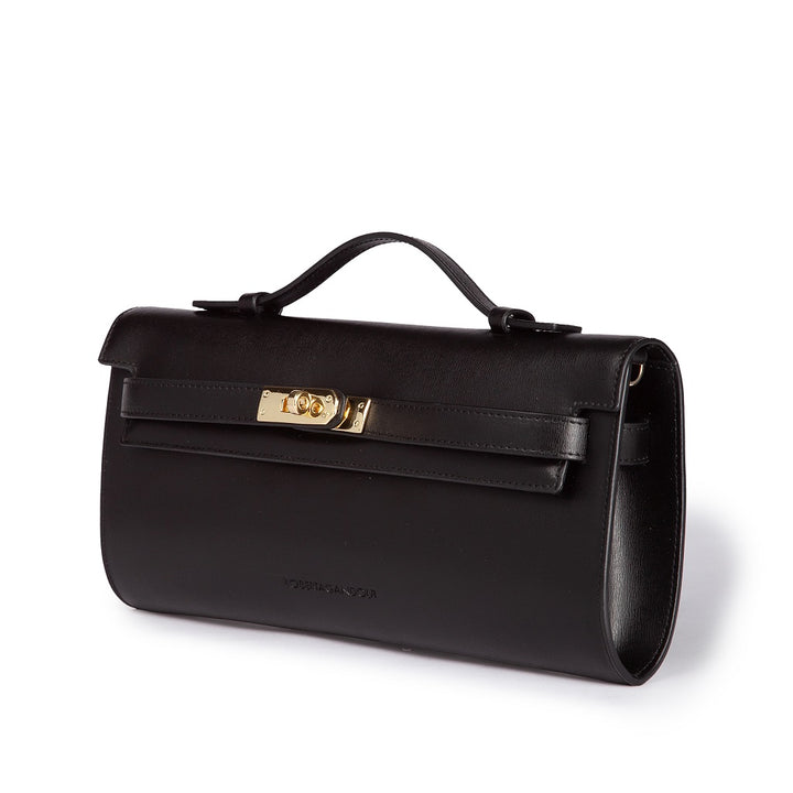Roberta Gandolfi Jade cluch borsa in pelle con chiusura manico retrattile e tracolla staccabile e regolabile Sottocosto