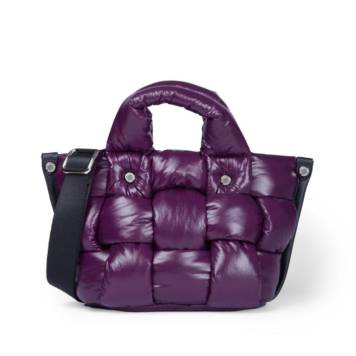 Roberta Gandolfi Greta Mini borsa in tessuto antigoccia imbottita ed intrecciata a mano con finiture in pelle Economico