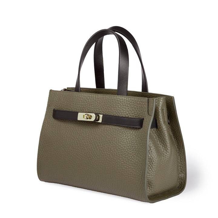 Roberta Gandolfi Frida Handbag in pelle martellata con tracolla logata in tessuto regolabile Comprare a buon mercato