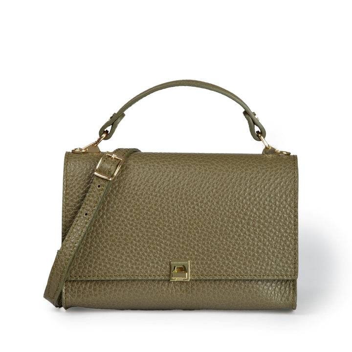 Roberta Gandolfi Elodie compact crossbody borsa in pelle con tramezza interna e tasca esterna con tracolla staccabile e regolabile Offerta Pasqua