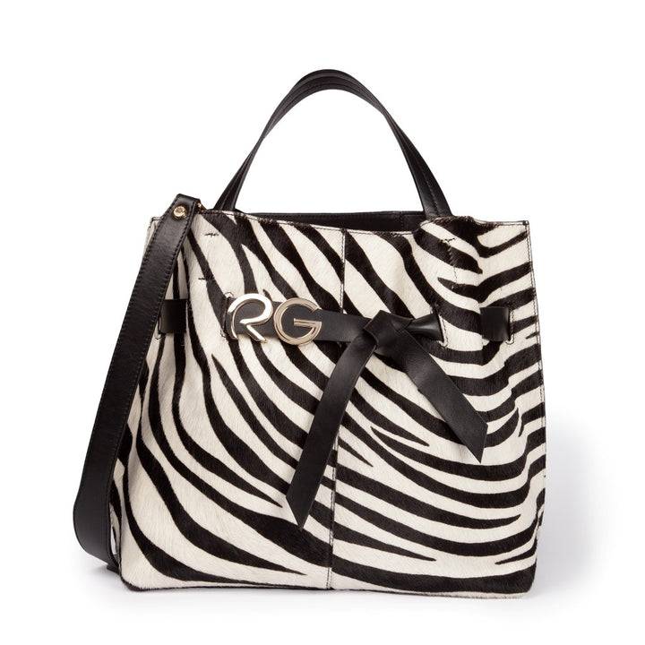 Roberta Gandolfi Dafne pony Large borsa a mano in pelle stampa animalier con tracolla staccabile Grandi sconti