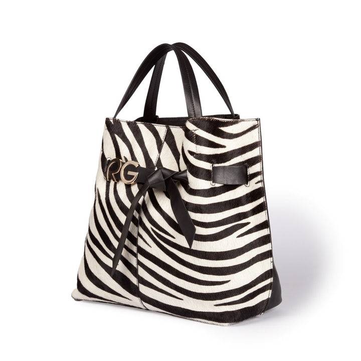 Roberta Gandolfi Dafne pony Large borsa a mano in pelle stampa animalier con tracolla staccabile Grandi sconti
