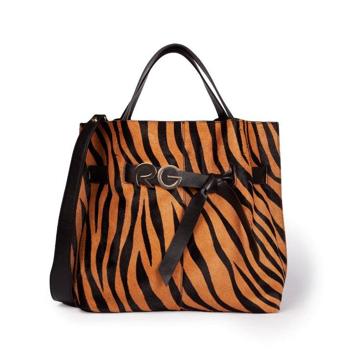 Roberta Gandolfi Dafne pony Large borsa a mano in pelle stampa animalier con tracolla staccabile Nuovi prodotti