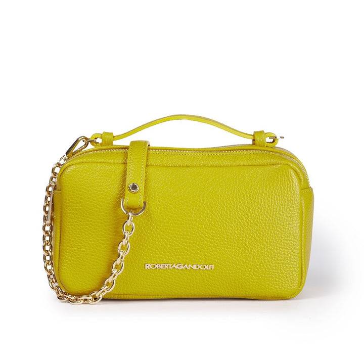 Roberta Gandolfi Brigida camera borsa in pelle con doppio scomparto e tracolla in catena dorata con spallaccio protettivo in pelle Fino al 65% di sconto