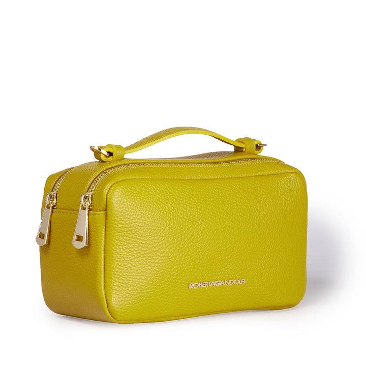 Roberta Gandolfi Brigida camera borsa in pelle con doppio scomparto e tracolla in catena dorata con spallaccio protettivo in pelle Fino al 65% di sconto