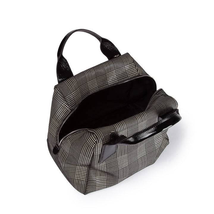 Roberta Gandolfi Arianna Boston in pelle stampa tartan con tracolla staccabile e regolabile Offerta speciale della fabbrica