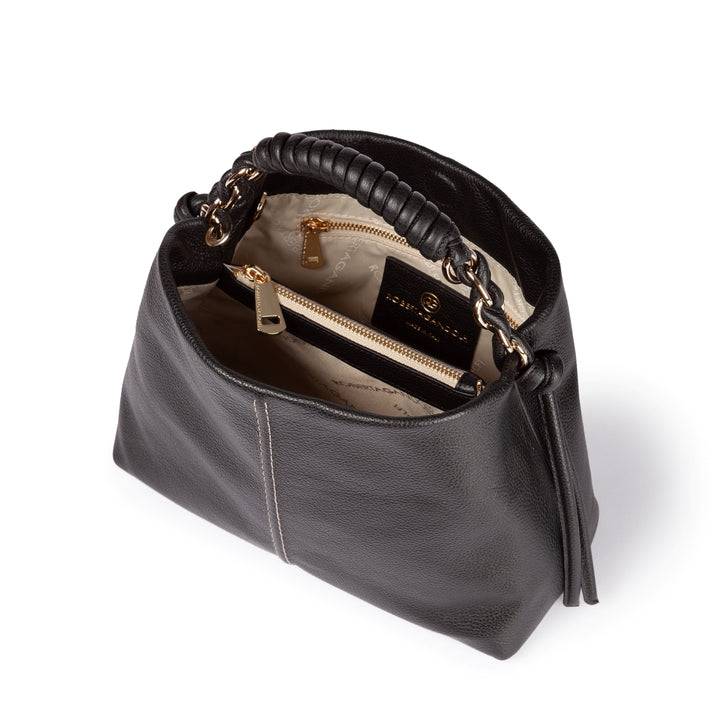 Roberta Gandolfi Amina small borsa a mano in pelle con manico tubolare fasciato e tracolla staccabile Sostegno trimestrale