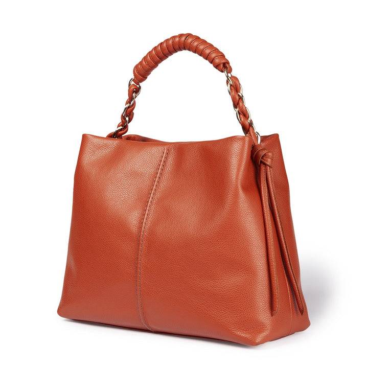 Roberta Gandolfi Amina large borsa a mano in pelle con manico tubolare fasciato e tracolla staccabile Officina